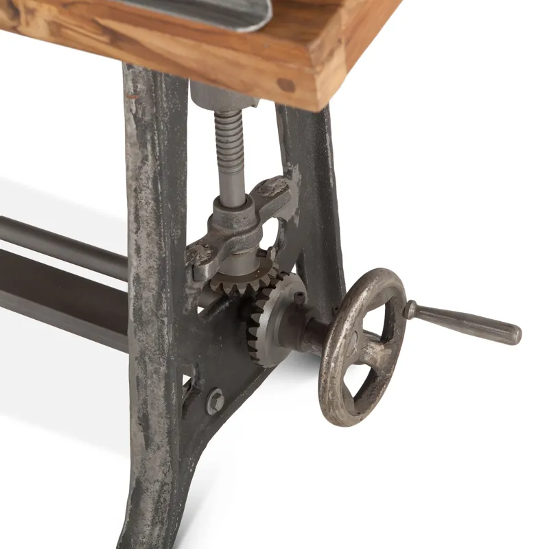 Industrial Loft 62" Adjustable Drafting Desk in Natural