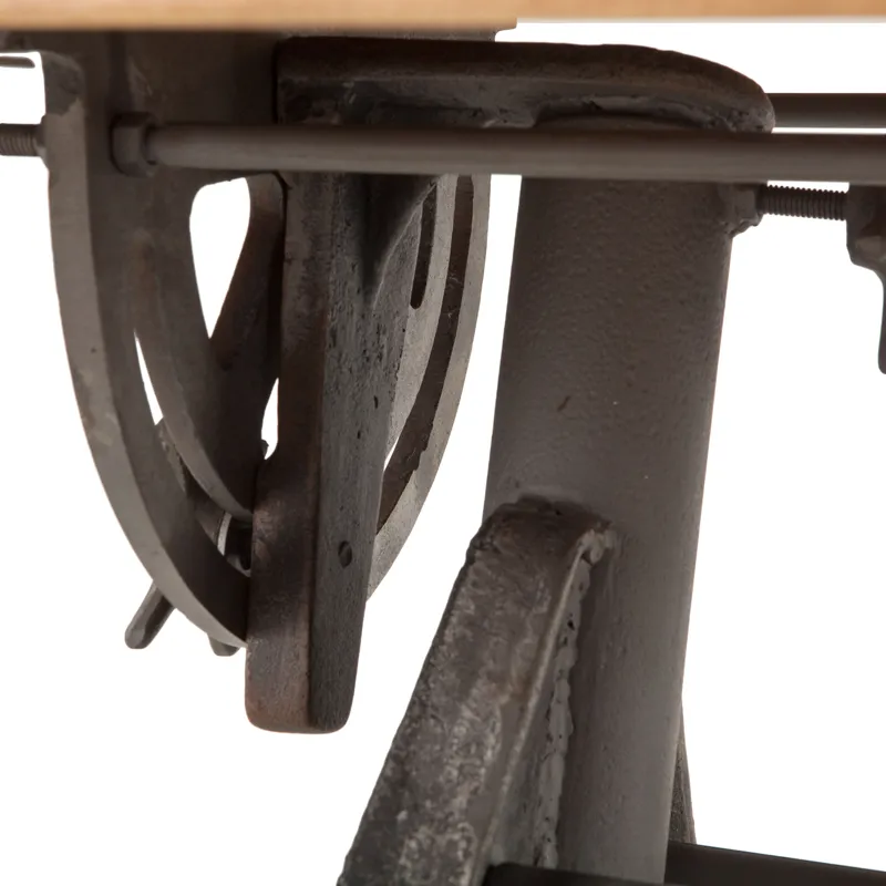 Industrial Loft 62" Adjustable Drafting Desk in Natural