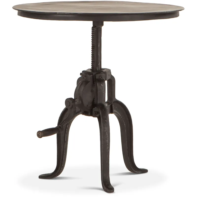 Industrial Loft 24" Adjustable Side Table in Matte Black