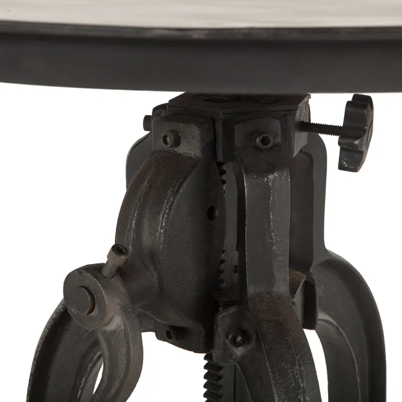 Industrial Loft 24" Adjustable Side Table in Matte Black