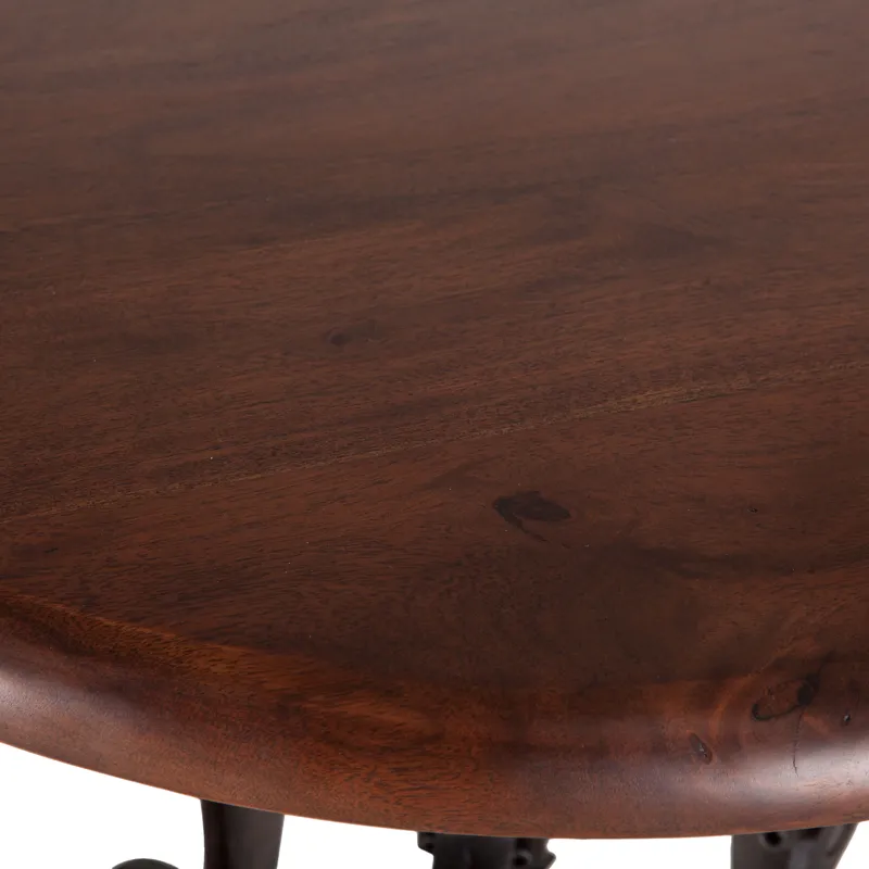 Industrial Loft 24" Adjustable Side Table in Walnut