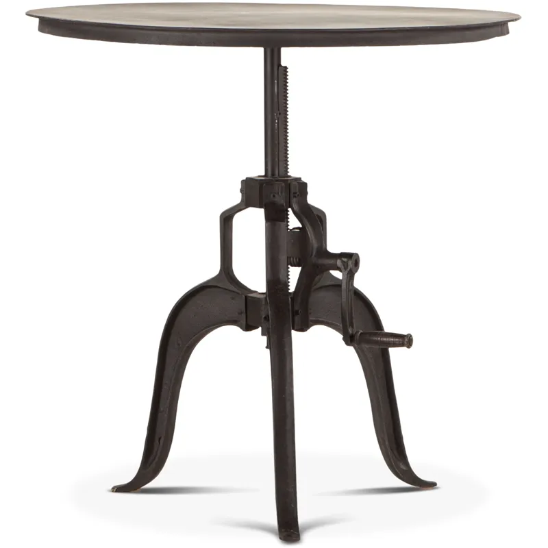 Industrial Loft 30" Adjustable Side Table in Matte Black