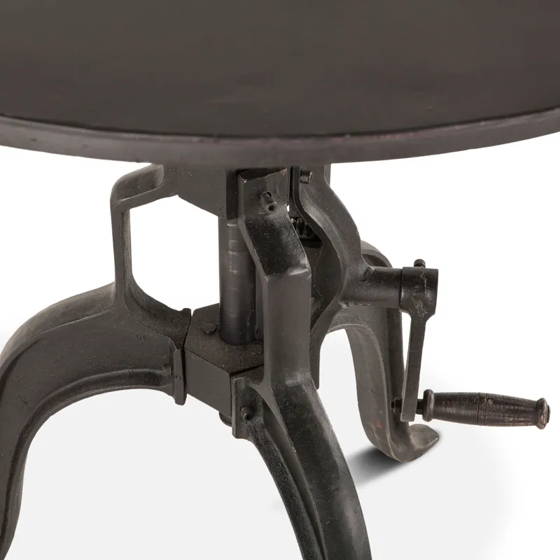 Industrial Loft 30" Adjustable Side Table in Matte Black