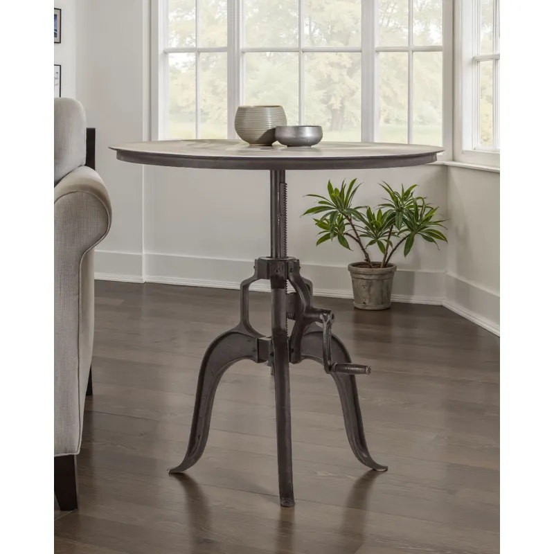 Industrial Loft 30" Adjustable Side Table in Matte Black