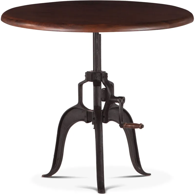 Industrial Loft 30" Adjustable Side Table in Walnut