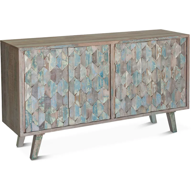 Ibiza 61" Sideboard in Vintage Teal Reclaimed Wood