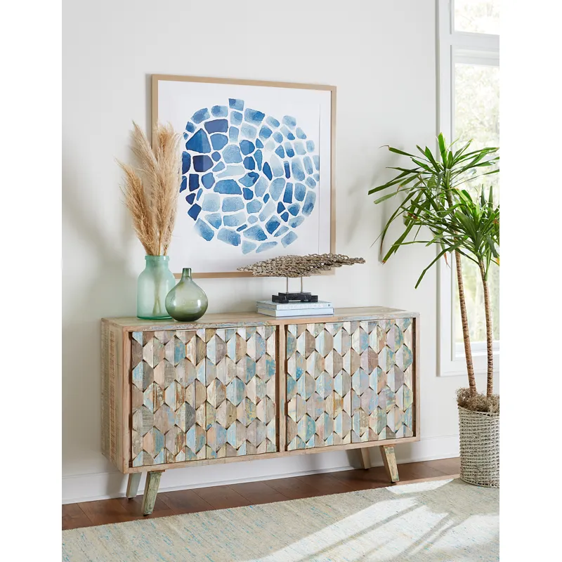 Ibiza 61" Sideboard in Vintage Teal Reclaimed Wood