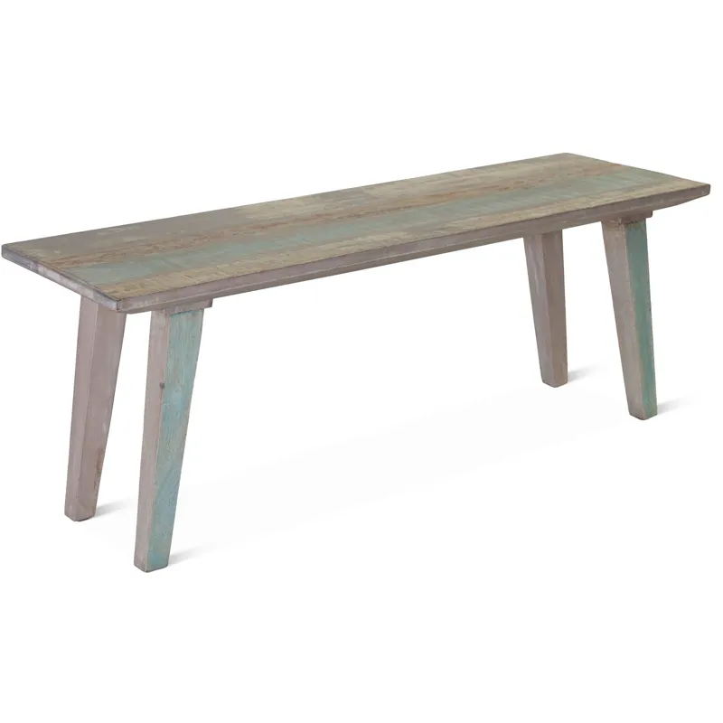 Ibiza 48" Bench in Vintage Teal Reclaimed Wood