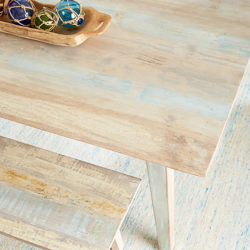 Ibiza 48" Bench in Vintage Teal Reclaimed Wood