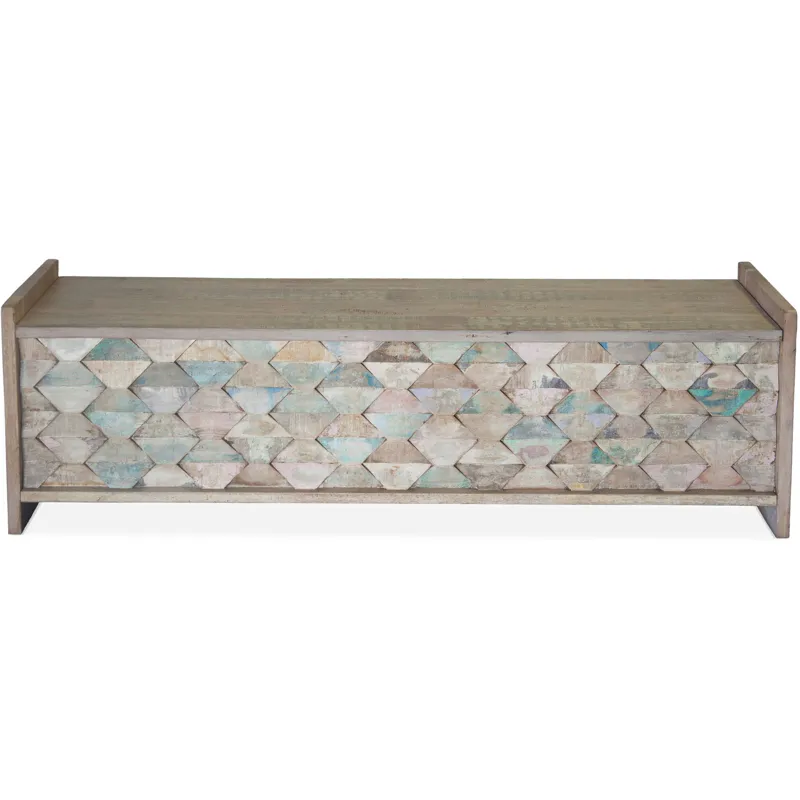 Ibiza Ibizia 60" Storage Bench in Vintage Teal Reclaimed Wood