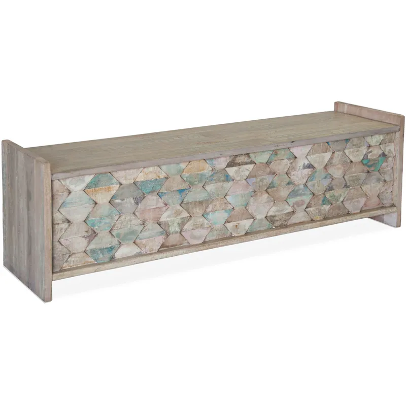 Ibiza Ibizia 60" Storage Bench in Vintage Teal Reclaimed Wood
