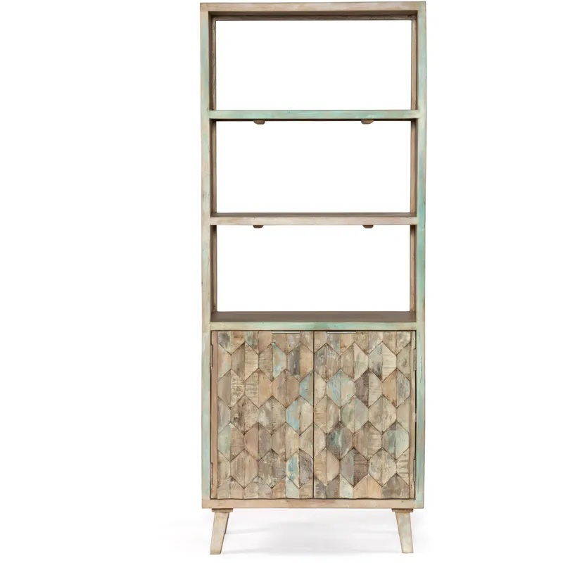 Ibiza 31" Bookshelf in Vintage Teal Reclaimed Wood