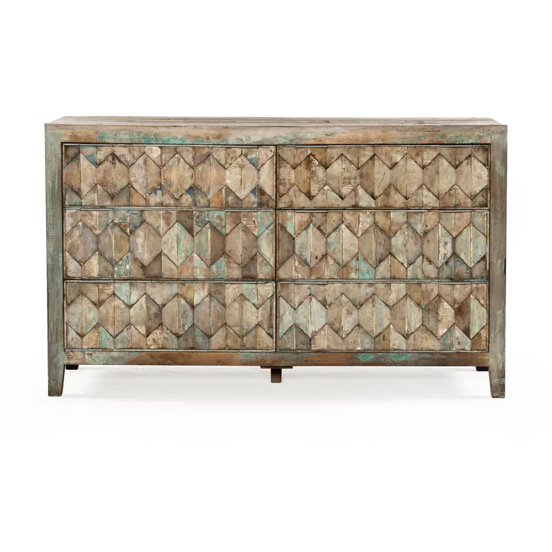Ibiza 57" Dresser in Vintage Teal Reclaimed Wood