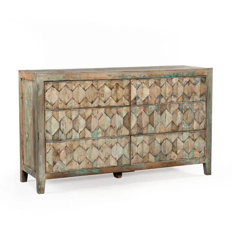 Ibiza 57" Dresser in Vintage Teal Reclaimed Wood