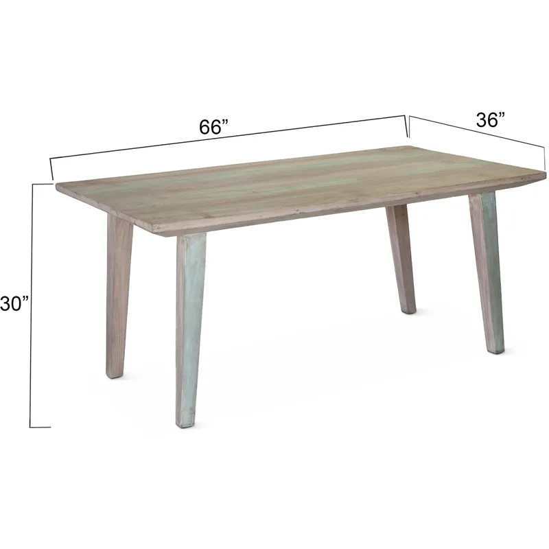 Ibiza Ibizia 66" Dining Table in Vintage Teal Reclaimed Wood