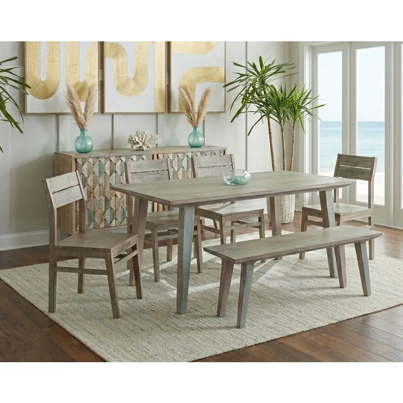Ibiza Ibizia 66" Dining Table in Vintage Teal Reclaimed Wood