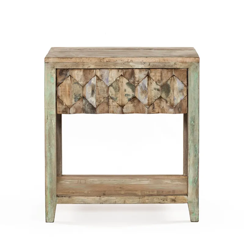 Ibiza 24" Nightstand in Vintage Teal Reclaimed Wood
