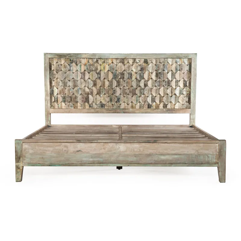 Ibiza King Bed in Vintage Teal Reclaimed Wood
