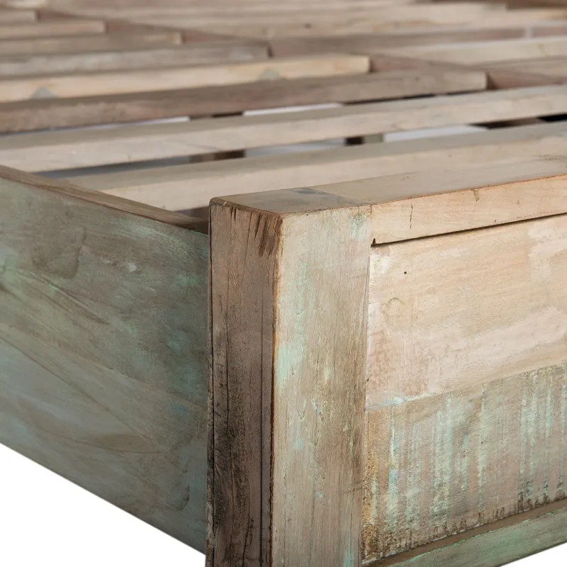 Ibiza King Bed in Vintage Teal Reclaimed Wood