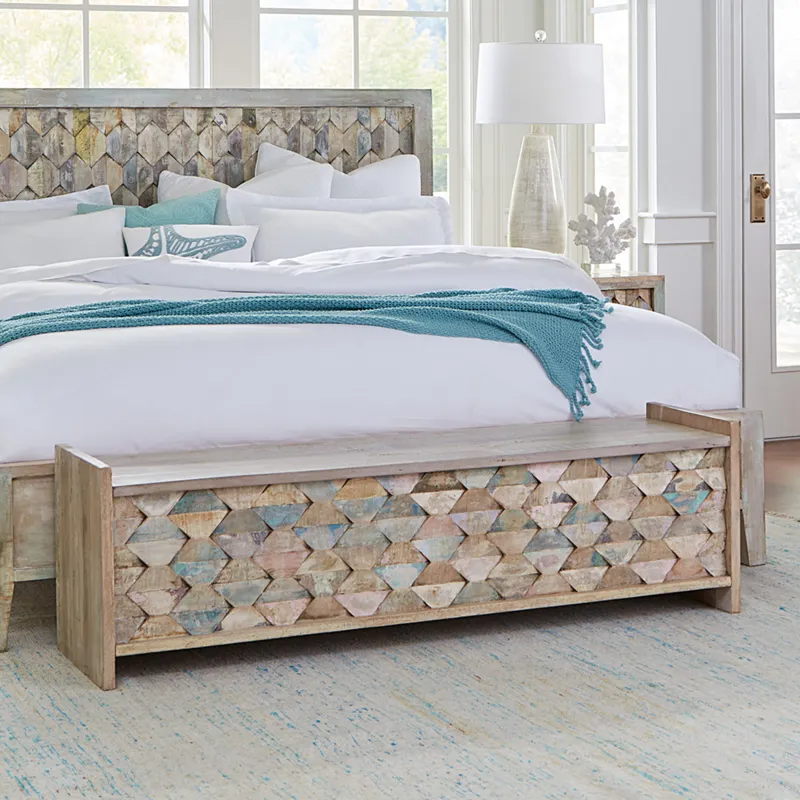 Ibiza King Bed in Vintage Teal Reclaimed Wood
