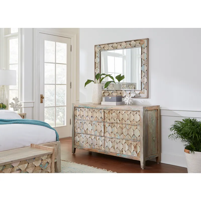 Ibiza 57" Dresser in Vintage Teal Reclaimed Wood