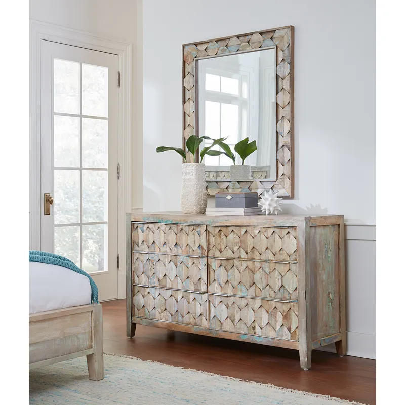 Ibiza 57" Dresser in Vintage Teal Reclaimed Wood