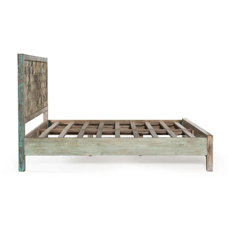Ibiza King Bed in Vintage Teal Reclaimed Wood
