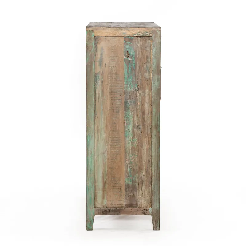 Ibiza 32" Tall Chest in Vintage Teal Reclaimed Wood
