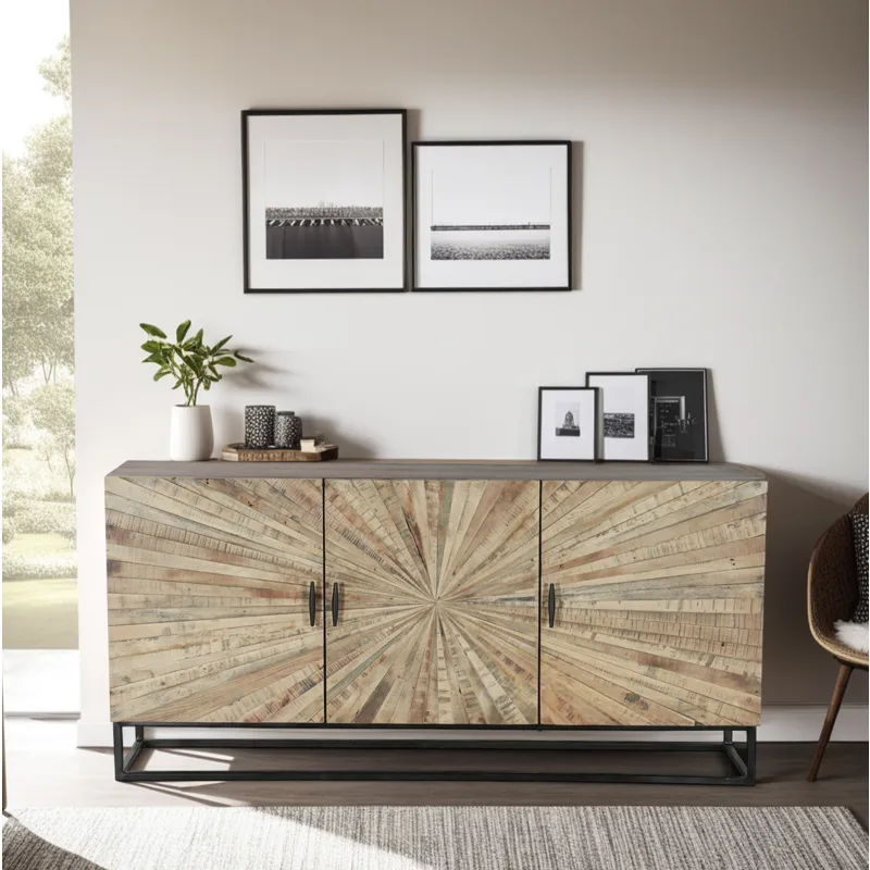 Jaipur Sunburst 63" Sideboard in Reclaimed Wood