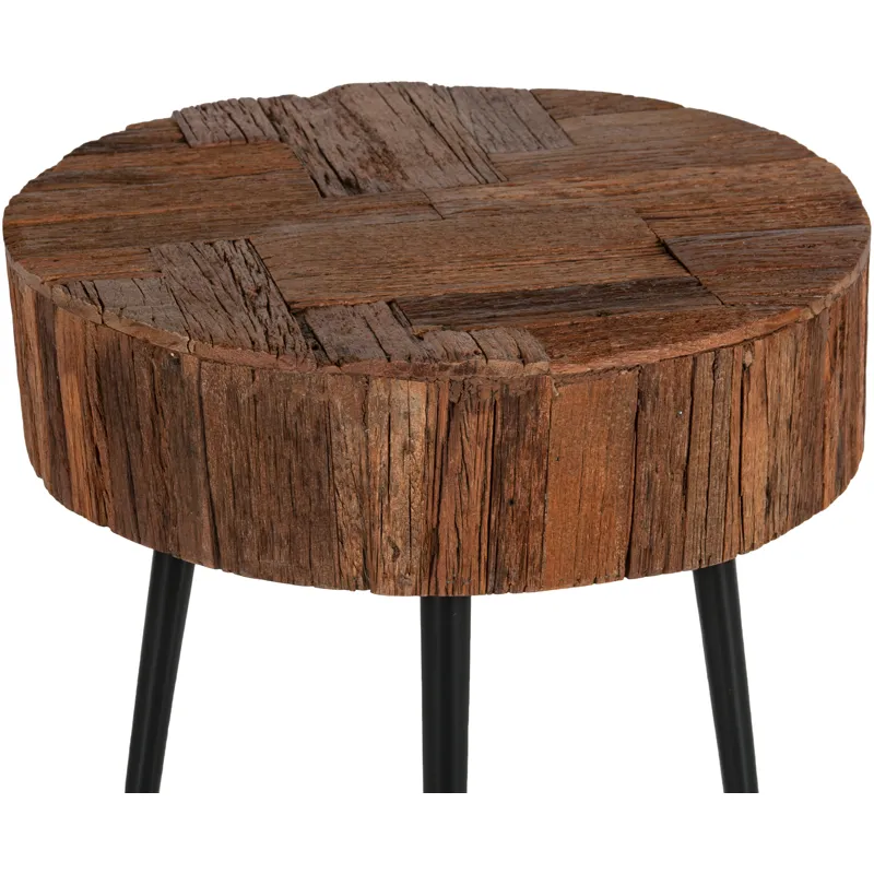 Jaipur 22" Round Side Table in Reclaimed Wood