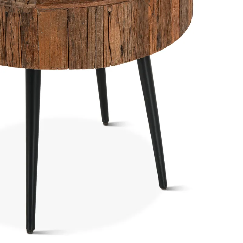 Jaipur 22" Round Side Table in Reclaimed Wood