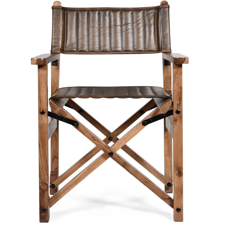 Leeds 23" Folding Dining Chair in Antique Whiskey