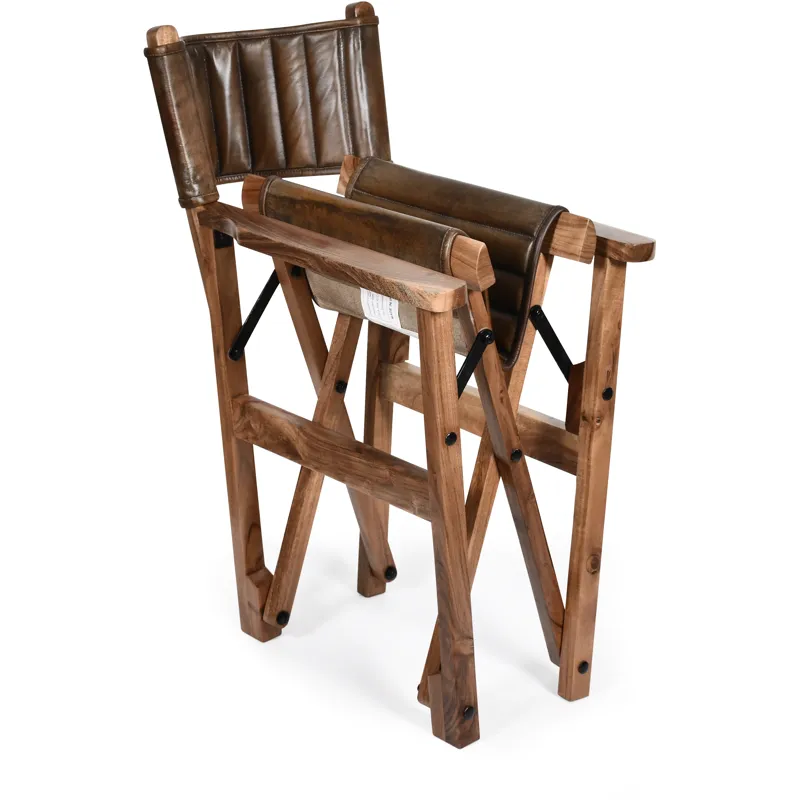 Leeds 23" Folding Dining Chair in Antique Whiskey
