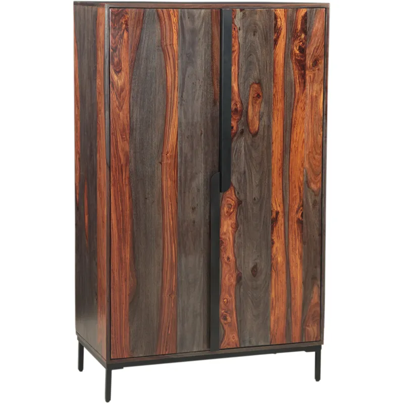 Meridian 35" Wide Tall Bar Cabinet in Capri Sheesham