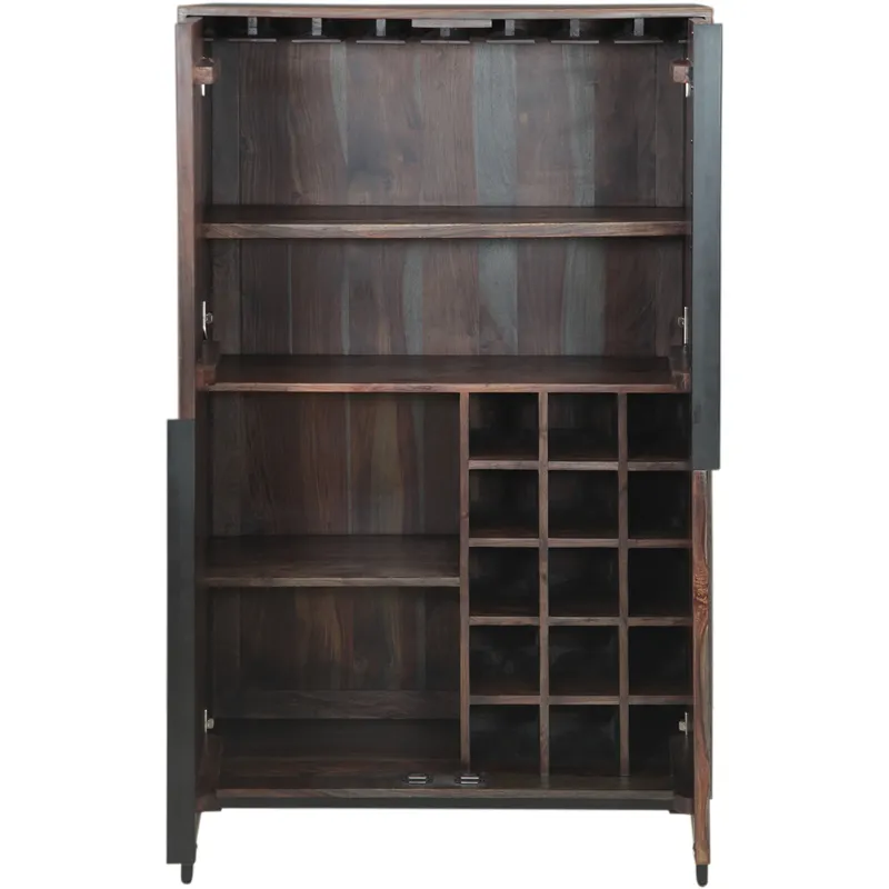 Meridian 35" Wide Tall Bar Cabinet in Capri Sheesham