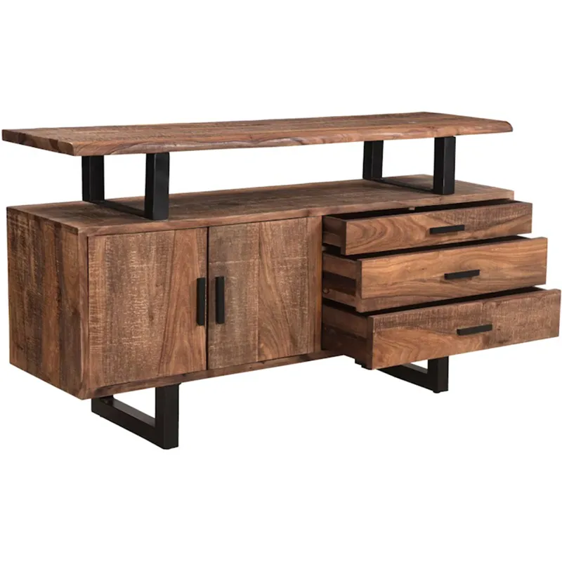 Miles 63" Live Edge Top Sideboard in Brownstone