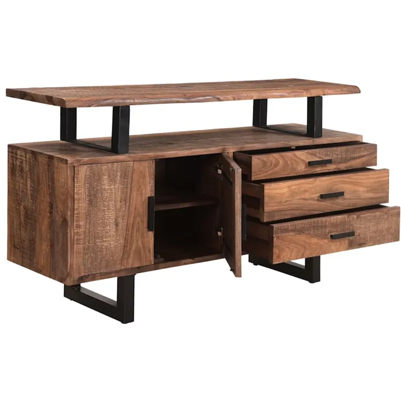 Miles 63" Live Edge Top Sideboard in Brownstone