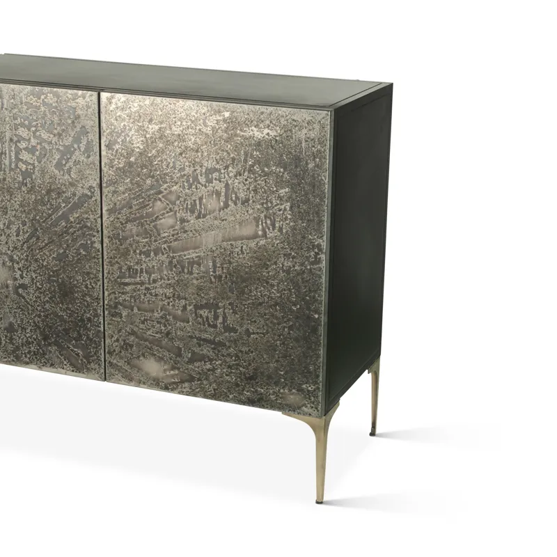 Mojave 83" Four Door Buffet in Desert Patina with Brass Base