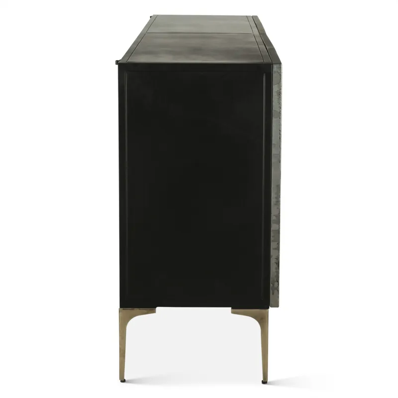 Mojave 83" Four Door Buffet in Desert Patina with Brass Base