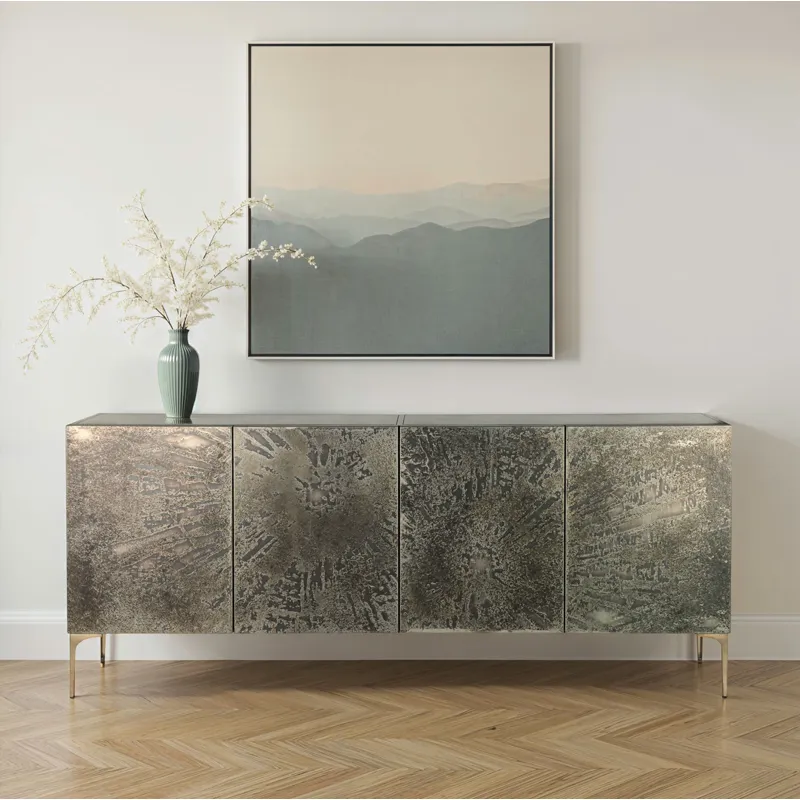Mojave 83" Four Door Buffet in Desert Patina with Brass Base