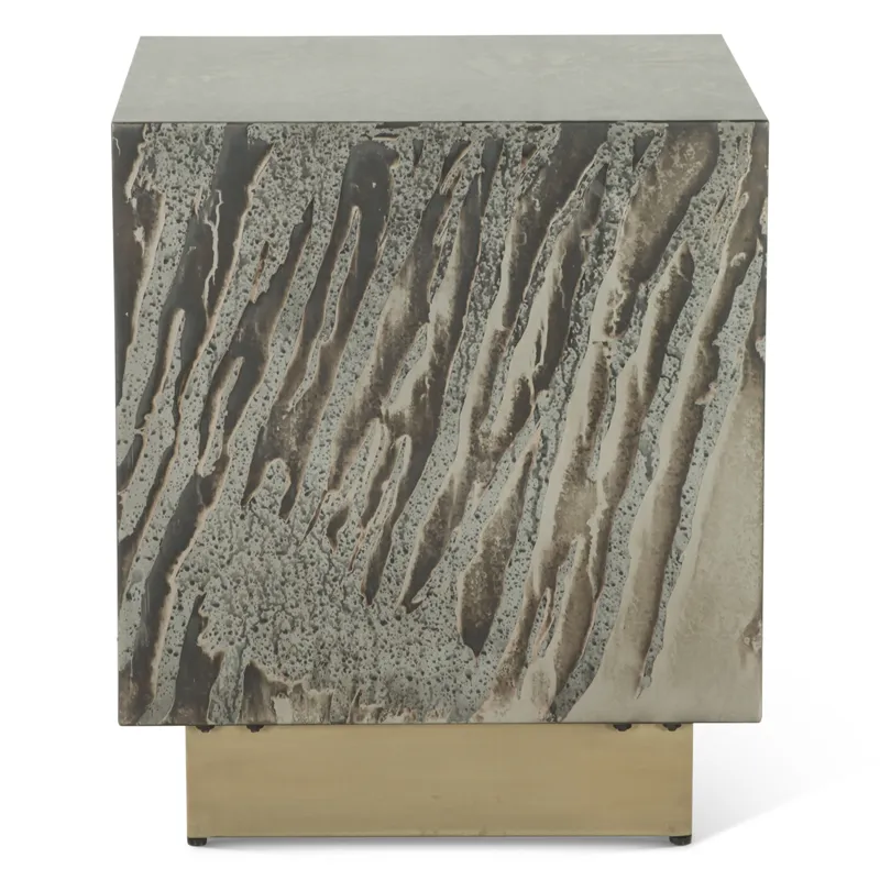 Mojave 20" Side Table in Desert Patina with Brass Base