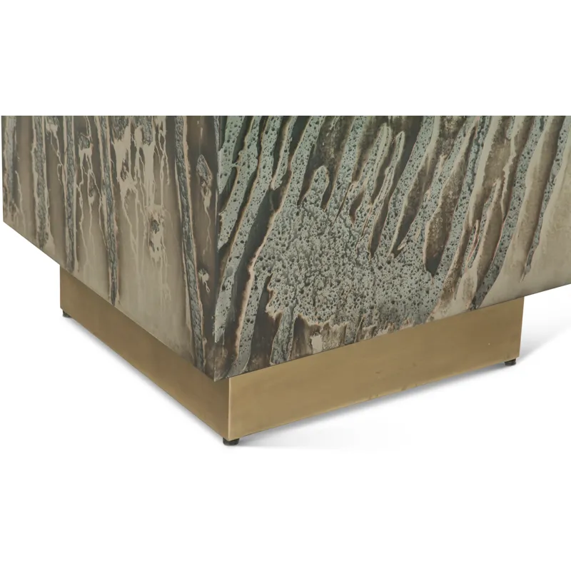 Mojave 20" Side Table in Desert Patina with Brass Base