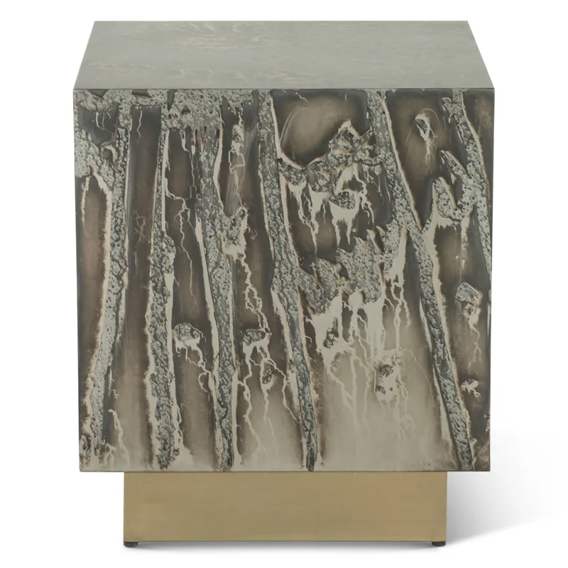 Mojave 20" Side Table in Desert Patina with Brass Base