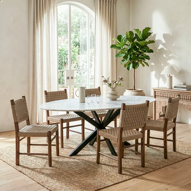 Rio 18" Dining Chair with Rope Seat and Back