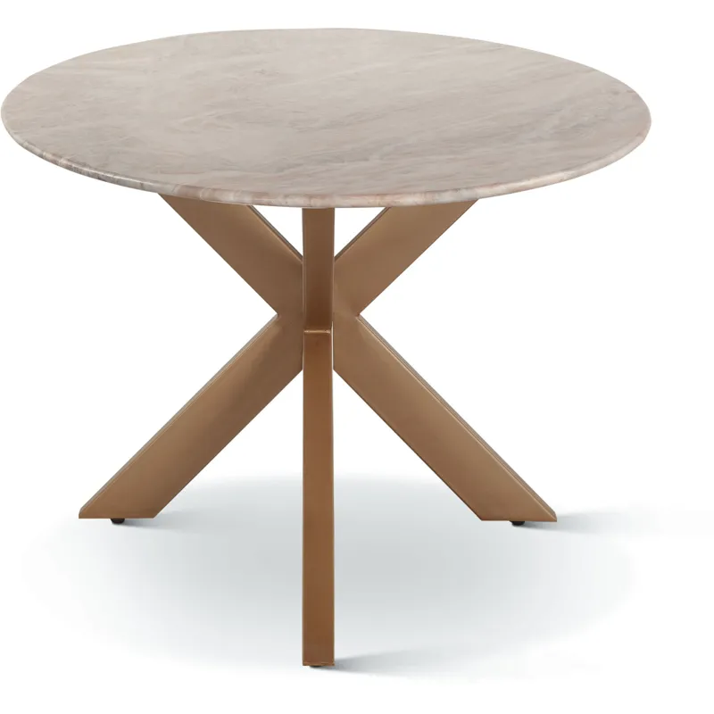 Malibu 70" Oval Dining Table in Sawar Marble with Antique Gold Base