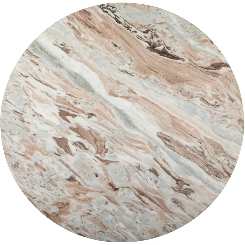 Malibu 48" Round Table in Sawar Marble with Antique Gold Base