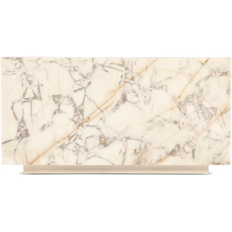 Nile 32" Drum Coffee Table in Alabaster Marble
