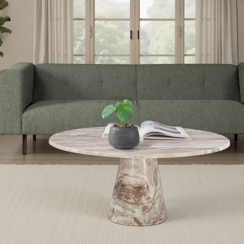 Nile 38" Coffee Table in Brown Toronto Marble
