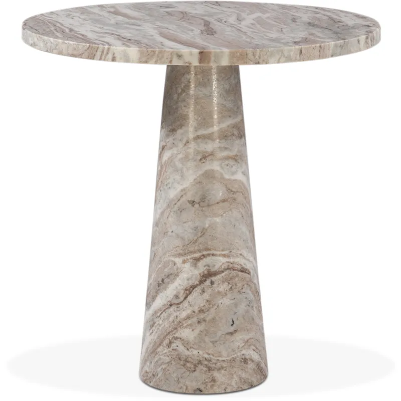 Nile 30" Round Dining Table in Brown Toronto Marble