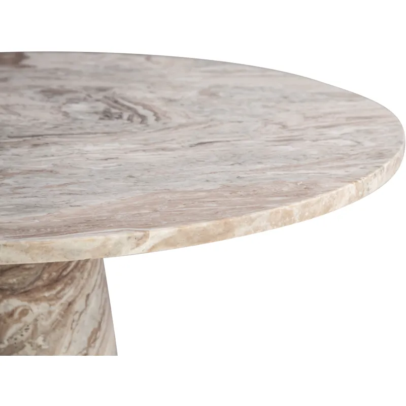 Nile 48" Round Dining Table in Brown Toronto Marble